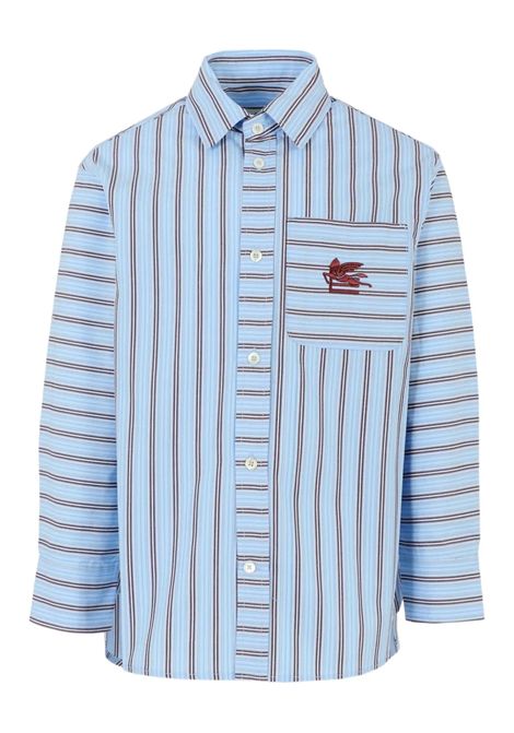 Camicia a righe con ricamo Pegaso ETRO KIDS | GX5P30 Z3313630MC